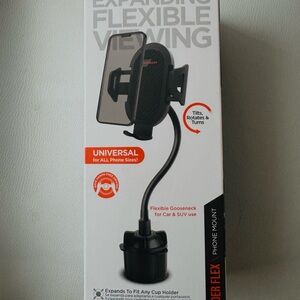 Universal Black Phone Holder with Flexible Gooseneck